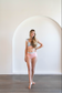 V Cut High Rise Bikini Bottoms - Full Coverage Flattering Silhouette in Pink Gingham